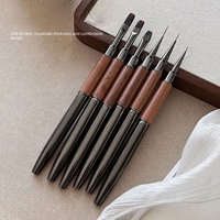Pinceau double-embout multifonctionnel en bois de santal pour application de vernis gel UV, peinture couleur et mélange de colle