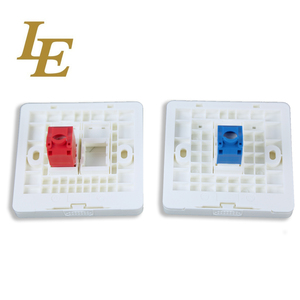 LE F044 Keystone Jack RJ45 Female Face <b>Plate</b> Snap-in <b>Surface</b>/Flush Mount ABS 4 Ports Network Indoor Use 86X86mm 114x70mm CE - Product Image 4
