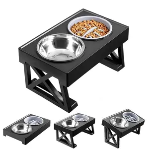 Suministros para mascotas, cuencos elevados para perros, soporte plegable, 3 patrones de alimentación, alimentador lento elevado para mascotas para gatos, perros pequeños y grandes