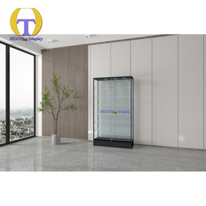 Meubles de présentation sur mesure, robustes, écologiques, pour magasins de détail, avec éclairage LED, porte coulissante en verre, grande capacité, murale - Product Image 5