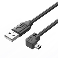 Kabel Data Mini USB Konektor Sudut Kanan 90 Derajat Tembaga Bebas Oksigen untuk Transmisi 2.0 untuk Perekam Mobil Pengisian Daya Kamera