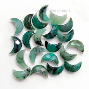 Esmeralda Natural en Forma de Luna Creciente, Gema de 12 mm, Tallada a Mano, Cristal Suelto, Precio al por Mayor para la Fabricación de Joyas - Product Image 1