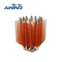 Tuyaux de chaleur ronds en aluminium de 200mm Dissipateur de chaleur Roind pour l'éclairage de remplissage de lumière Cob avec bobine de cuivre Dissipateurs de chaleur