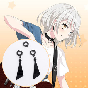 ต่างหูหนีบหูแมวสามเหลี่ยมสีดำ รุ่น Main Saint Darina Cos จาก BanG Dream Takamatsu <span class=keywords><strong>Rinko</strong></span> Mygo - Product Image 1