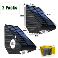 Lampu Dinding Dekoratif Tenaga Surya 3 LED Photocell untuk Pagar, Jalan, dan Teras
