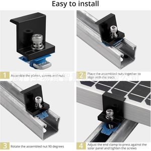 Colliers de fixation pour panneaux solaires pour Unistrut, en aluminium anodisé, kit de montage sur toit, 10 pièces - Product Image 2