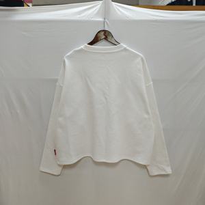 Maglietta Termica Oversize in Cotone Bianco Stampato Personalizzato, Maniche Lunghe in <span class=keywords><strong>Maglia</strong></span> Waffle per <span class=keywords><strong>Uomo</strong></span> - Product Image 5