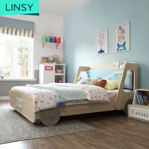 Linsy الحد الأدنى الحديثة الأطفال أثاث غرفة نوم سرير على شكل سيارة السيارات الفاخرة السرير للأطفال الصبي Eq1A