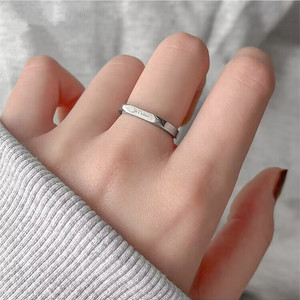 Anillo Dainty de Acero Inoxidable con Baño de Oro de 18k a Buen Precio, Anillo de <span class=keywords><strong>Amor</strong></span> Francés, Te Amo, Je T'aime, para Enamorados - Product Image 2