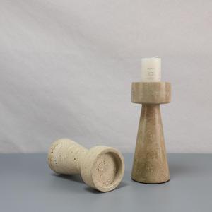 Portacandele in marmo-lusso Wabi-Sabi giallo onice geometrico, decorazione tavolino da pranzo per camera da letto, ornamento artistico per Showroom - Product Image 4