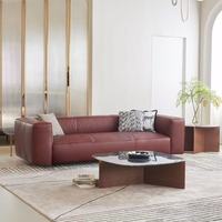 Ensemble de canapé droit en bois moderne et minimaliste à trois places, élégant et confortable pour les appartements, les salons et les hôtels