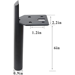 Ensemble de 4 pieds de meubles en métal, pieds de table basse, de bureau, de canapé, robustes, pieds droits de remplacement avec protection en caoutchouc <span class=keywords><strong>pour</strong></span> le sol - Product Image 1