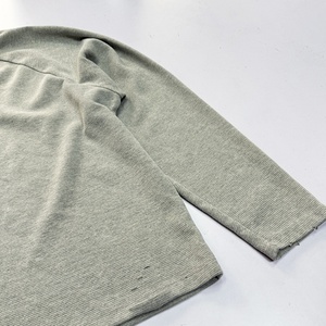 Streetwear Fashion High Quality <b>Waffle</b> Knit Long Sleeve <b>Shirts</b> Custom logo Black Acid Wash Oversized <b>Waffle</b> Knit Long Sleeve - Product Image 6
