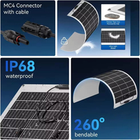 Panneaux solaires flexibles minces étanches IP65 DC SMD en gros 50W-300W pour éclairage public LED noir