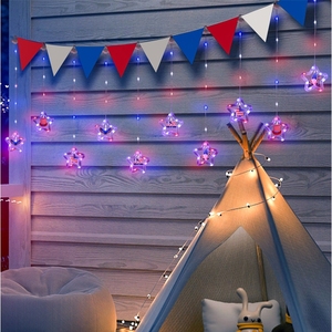 DAMAI USA Independence Day Flag Eagle America National Day Luminous <b>Star</b> <b>Lights</b> 4th of July Decor Wall Hanging Decor LED <b>Lights</b> - Product Image 2