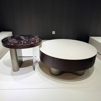 Ensemble de table basse carrée moderne de 90 cm, marron, MDF durable, pour salon, avec garantie d'un an