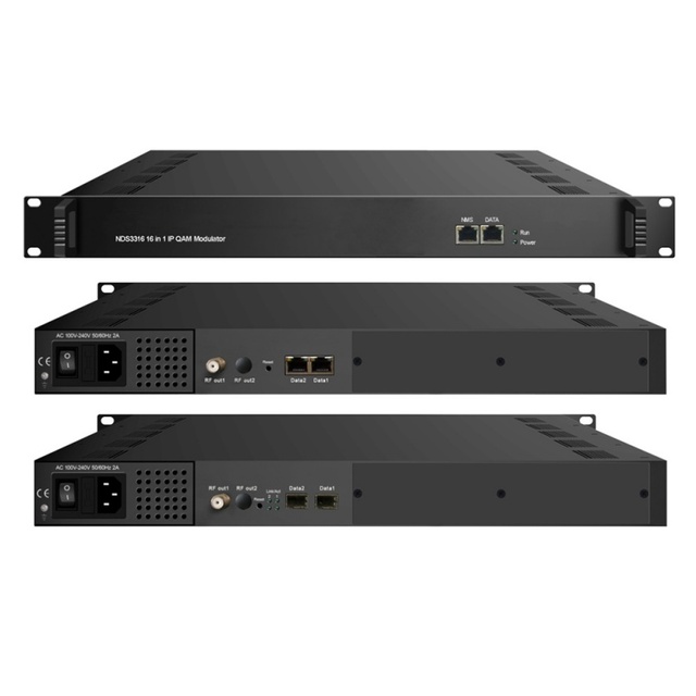 NDS3316 DVB-C Modulator 16 in 1 Ip Qam Modulator with Mux and Scrambler NDS3316
