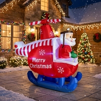 Vente en gros d'usine : Père Noël lumineux en hélicoptère, décorations extérieures pour les fêtes de fin d'année et les décorations de Noël