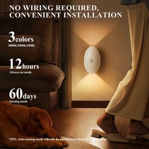 Lampes de nuit LED intelligentes sans fil à détecteur de mouvement rechargeables par USB, lampes murales créatives, lampes de chevet pour la maison - Product Image 4