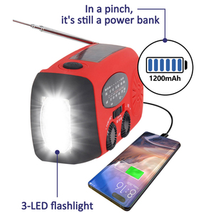 Radio d'urgence <span class=keywords><strong>2022</strong></span>, dynamo USB, solaire, rechargeable, manivelle, lampe de poche, radio numérique AM/<span class=keywords><strong>FM</strong></span>, météo, banque d'alimentation en plastique - Product Image 2