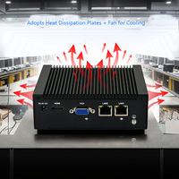 Intel N97/N100 2 LAN 4 USB 3.2 untuk VGA Dual Display Industrial Mini PC untuk Pemantauan Lini Produksi Stok Desktop