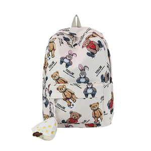 Toujie Bear Print <b>Backpack</b> 18 In Large Capacity School <b>Backpack</b> For Students Summer 2024 Unisex - Product Image 5