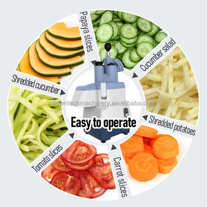 Procesador de Alimentos Eléctrico Yunqingtech, Cortador Comercial de Frutas y Verduras con Función de Rebanado y Picado, 4 Cuchillas - Product Image 6