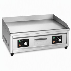 Commercial Electric <b>Flat</b> <b>Top</b> <b>Griddle</b> Dual Control 220V 4.4kW 6kW Countertop Grill for Burger Steak Bacon Restaurant Kitchen - Product Image 1