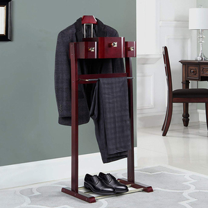 Perchero de pie multifuncional de madera maciza de alta gama, estilo antiguo, con 5 estantes, 48x35x119cm, para el hogar u oficina. - Product Image 3