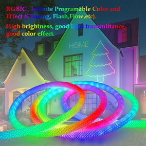 Bande lumineuse LED néon RGBIC USB 5V5m étanche IP65, lumière de corde tressée dynamique LED pour décoration intérieure et extérieure - Product Image 3