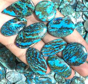 Cristales de Crisocola Natural al por Mayor, Mezcla de Formas, Cabujones Sueltos, Diamantes/Cristales/Vidrio con Certificación IGI para la Fabricación de Joyas - Product Image 6