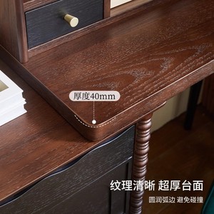 French Style Solid Wood Dressing Table With Storage Drawers Bedroom Vanity Desk - Product Image 3
