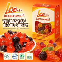 Halal gecertificeerde fruitgummi snoepjes, bessensmaak & vorm, aanpasbare verpakking, groothandel beschikbaar