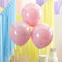 Lot de 3 ballons à confettis doublement garnis de 18 pouces pour la décoration de fête de naissance ou d'anniversaire