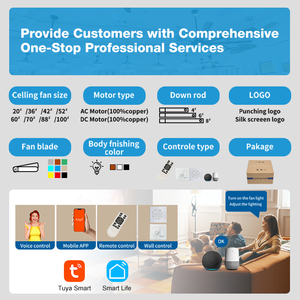 Quạt trần đèn LED trang trí phòng khách trong nhà 52 inch giá xuất xưởng, có điều khiển từ xa - Product Image 6