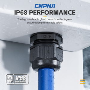 Prensaestopas de nailon de baja tensión CNPNJI PG7-48 IP68 con conexión roscada segura, sellado ignífugo 94V-0/V-2 para cables de 18-25mm - Product Image 2