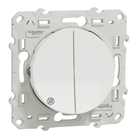 Interrupteur à bouton-poussoir d'éclairage S500214, installation encastrée, commandes d'opération, communication IP21D 250 V, série Odace