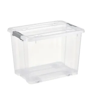 Boîtes de rangement en plastique transparent empilable, portable et personnalisé, 20l