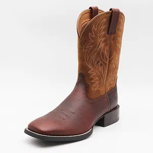 Crazy horse leather western boots cowboy boots