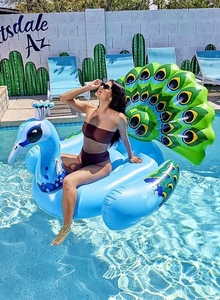Giải trí sáng tạo dày con công Màn hình PVC hồ bơi ngoài trời ngồi có thể ngả ghế <span class=keywords><strong>Inflatable</strong></span> núi <span class=keywords><strong>Float</strong></span> giường Hội Đồng Quản trị 100-500kg - Product Image 2