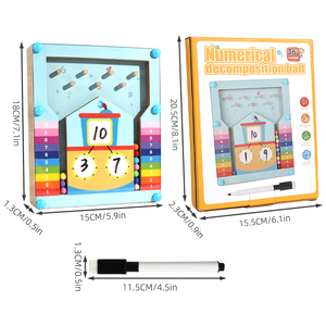 ของเล่นไม้หลากสีสัน ฝึกทักษะคณิตศาสตร์ พัฒนาการเรียนรู้ตัวเลข ฝึกการแยกส่วนตัวเลข ลูกบอลกรอบสิบ สำหรับเด็กชายและเด็กหญิง - Product Image 4