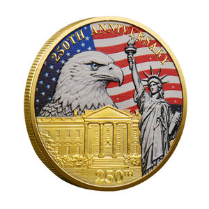 美国250周年纪念币镀金彩色印刷收藏金属艺术币节日礼物浮雕 - Product Image 2