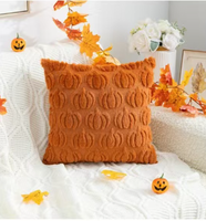 7 Warna Sarung Bantal Lempar Persegi Motif Labu Halloween Ramah Lingkungan Dapat Dicuci 18X18 Inci Hantu Lembut Bordir Rumah Sakit