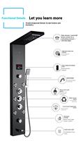 Ensemble complet de douche thermostatique multifonctionnelle à effet pluie en acier inoxydable brossé 304 FSH OEM, à fixation murale, pour salle de bain