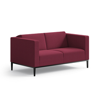 Canapé d'accueil moderne en cuir, design Ivy à accoudoirs angulaires, taille fixe, pour bureaux, hôtels et écoles, directement de l'usine