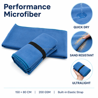 Serviette de plage en microfibre à séchage rapide avec logo personnalisé, ultralégère, résistante au sable, pour voyage et natation, avec sangle élastique