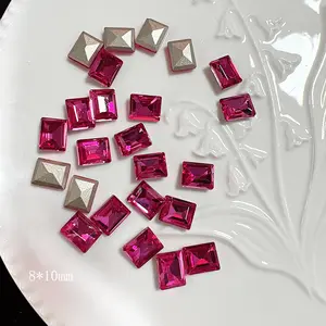 Rectangular Crystal Glass Diamond Nail Art Tip Sole Glue Technique Loose Rhinestone Clothing Jewelry Jewelry Material