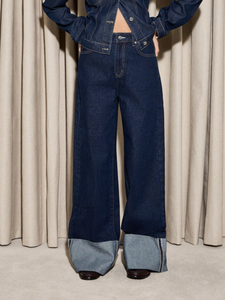 Jeans à jambes larges <span class=keywords><strong>pour</strong></span> femmes, coupe décontractée chic, pantalon en denim ample, streetwear, pantalon confortable et relaxant - Product Image 4