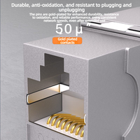 Modul Jack Keystone Gigabit CAT6 Kecepatan Tinggi Haina HN-6BCM2 Tanpa Alat, Port RJ45 Betina Terproteksi, Garansi 3 Tahun untuk Pusat Data