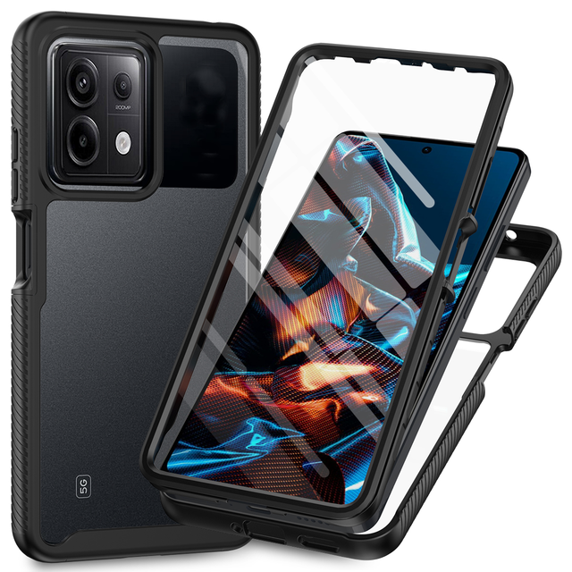 Stylish 360 Full Protection Back Cover Built-In Screen Protector Redmi 13C Note 13 Pro 5G Stylish Mobile Phone Accessory